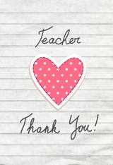 With Love - Thank You Card For Teacher